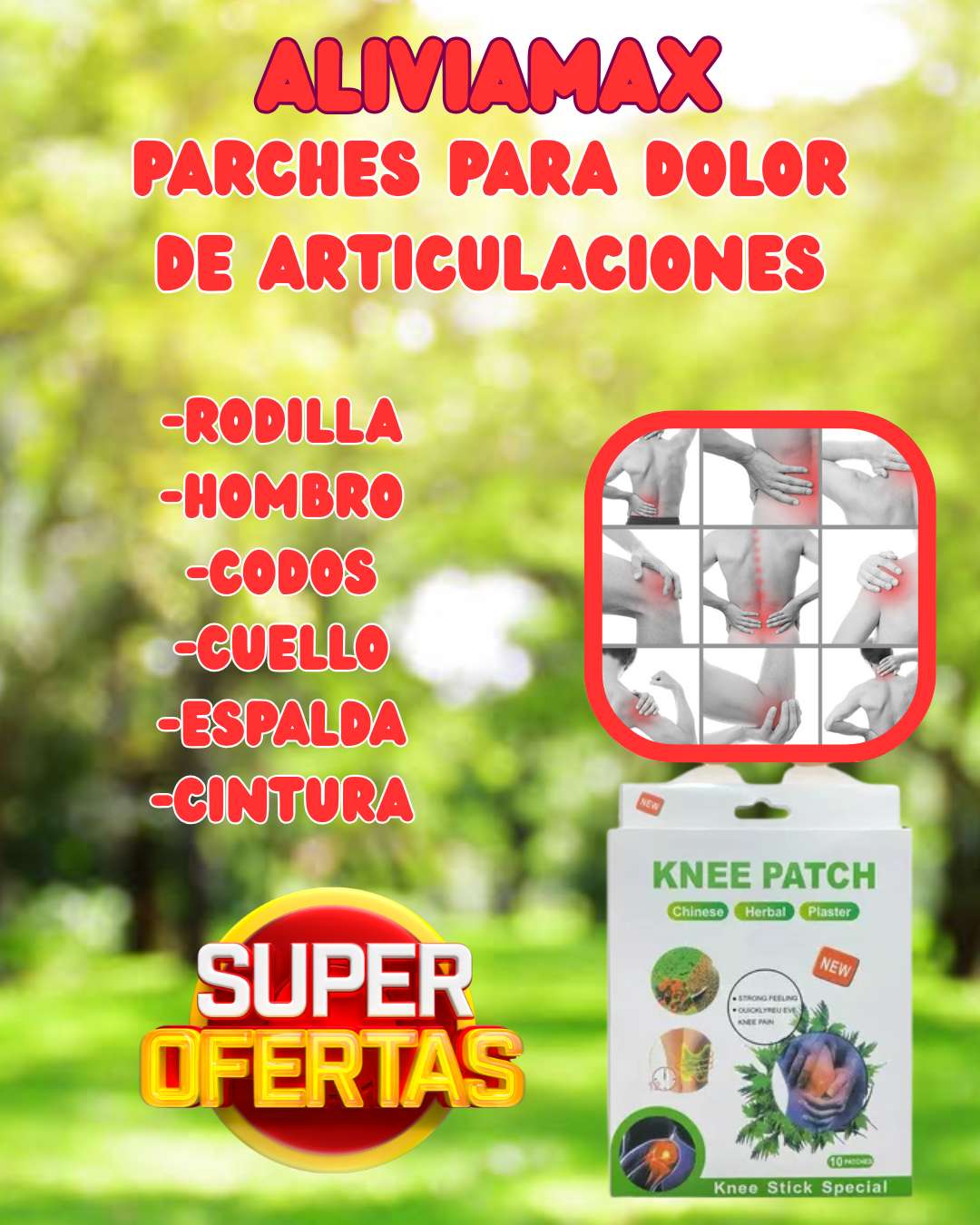 ¡¡OFERTA DEL DIA!! AlivioMax - Pack x30 parches para dolor de articulaciones